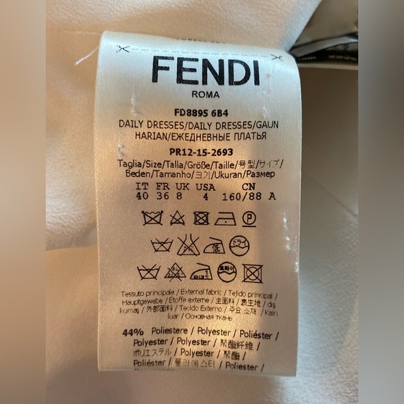 Fendi- Quilted Bird of Paradise Mini Sheath Dress.  Size IT 40 / US 4 - Picture 5 of 7